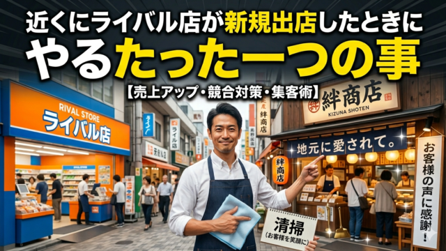 近くにライバル店が出来た時に清掃が重要だと説明する画像