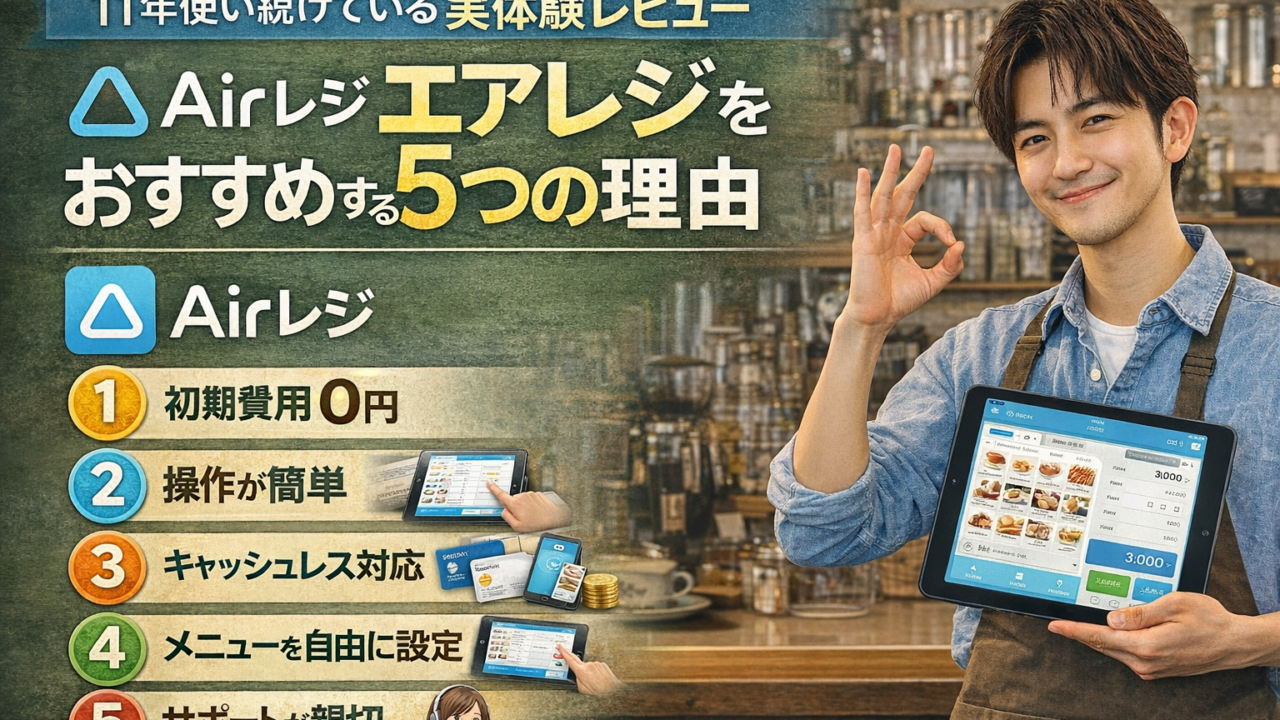 カフェでエアレジを使う事のメリットを解説した画像
